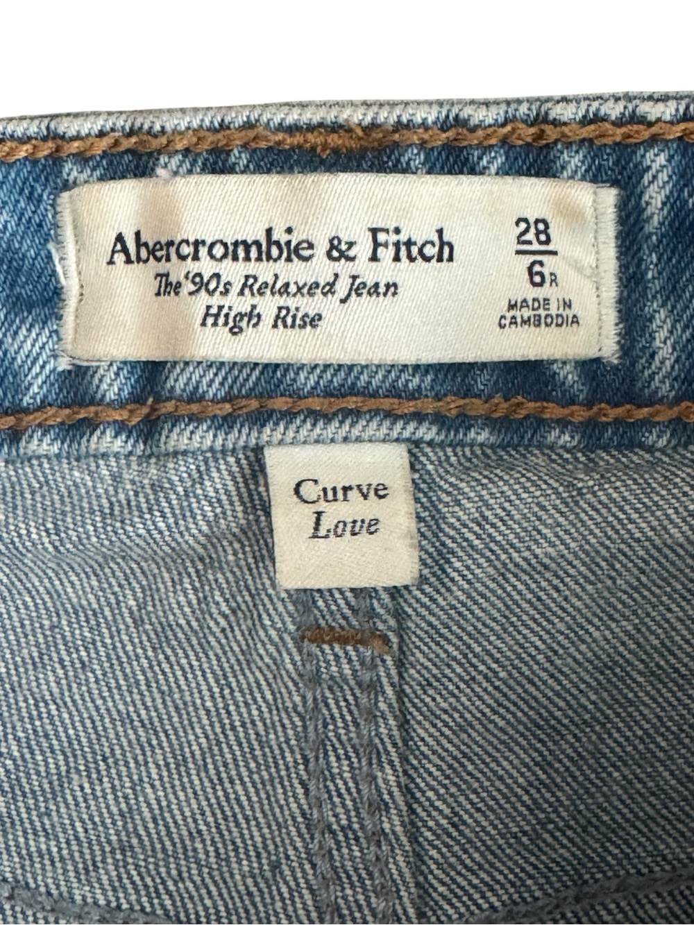 Abercrombie & Fitch The 90s Relaxed Jeans High Rise Curve Love Denim, 28/6R - Picture 8 of 8